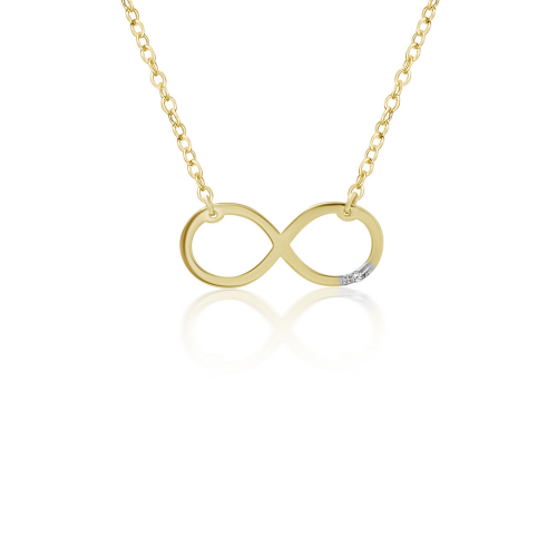 Infinity necklace, Κ14 gold with diamond 0.003ct, VS2, H ko5304 NECKLACES Κοσμηματα - chrilia.gr