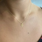 Necklace, Κ14 gold with diamond 0.02ct, VS2, H ko4498 NECKLACES Κοσμηματα - chrilia.gr