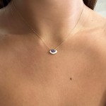 Eye necklace, Κ9 gold with enamel, ko5578 NECKLACES Κοσμηματα - chrilia.gr