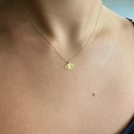 Eye necklace, Κ14 gold with diamond 0.003ct, VS2, H ko5598 NECKLACES Κοσμηματα - chrilia.gr