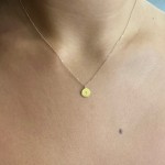 Round necklace, Κ14 gold with diamond 0.003ct, VS2, H ko5599 NECKLACES Κοσμηματα - chrilia.gr