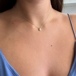 Drop necklace, Κ14 gold with zircon, ko5743 NECKLACES Κοσμηματα - chrilia.gr