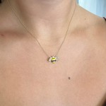Bee necklace, Κ18 gold with diamonds 0.28ct VS1, G and enamel ko5756 NECKLACES Κοσμηματα - chrilia.gr