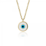 Eye necklace, Κ9 gold with enamel, ko5894 NECKLACES Κοσμηματα - chrilia.gr