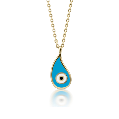 Eye necklace, Κ9 gold with enamel, ko5893 NECKLACES Κοσμηματα - chrilia.gr