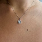 Multistone necklace 18K white gold with diamonds 0.30ct, VVS1, E from IGL me2133 NECKLACES Κοσμηματα - chrilia.gr