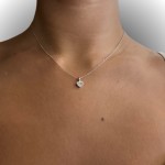 Multistone heart necklace 18K white gold with diamonds 0.20ct, VS1, F/G, me2204 NECKLACES Κοσμηματα - chrilia.gr