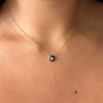 Eye necklace, Κ18 pink gold with black diamonds 0.16ct and white diamond 0.02ct, VS1, H ko3418 NECKLACES Κοσμηματα - chrilia.gr