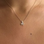 Necklace for mum, K18 pink gold with boy and diamonds 0.16ct, VS1, H, ko4241 NECKLACES Κοσμηματα - chrilia.gr