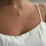 Multistone necklace 18K white gold with diamonds 0.13ct, VS1, G me0443 NECKLACES Κοσμηματα - chrilia.gr