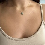 Heart necklace, Κ18 pink gold with emerald 0.26ct,diamonds 0.02ct VS1, G and enamel ko5462 NECKLACES Κοσμηματα - chrilia.gr