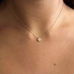 Cross necklace, Κ14 gold with zircon, ko5741 NECKLACES Κοσμηματα - chrilia.gr