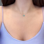 Heart necklace, Κ9 pink gold with zircon and enamel, ko5885 NECKLACES Κοσμηματα - chrilia.gr