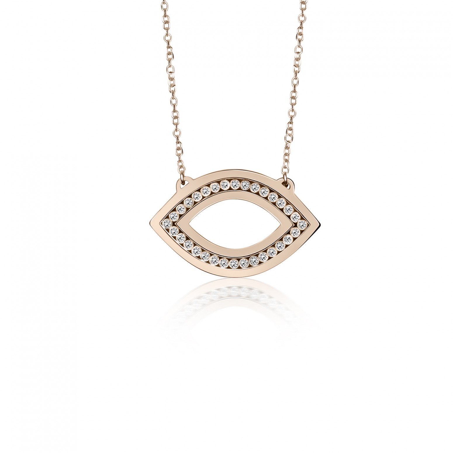 Bar necklace, Κ14 pink gold with diamonds 0.09ct, VS1, H ko4064 NECKLACES Κοσμηματα - chrilia.gr