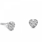 Multistone earrings hearts 18K white gold with diamonds 0.45ct, VS1, F from IGL sk2408 EARRINGS Κοσμηματα - chrilia.gr