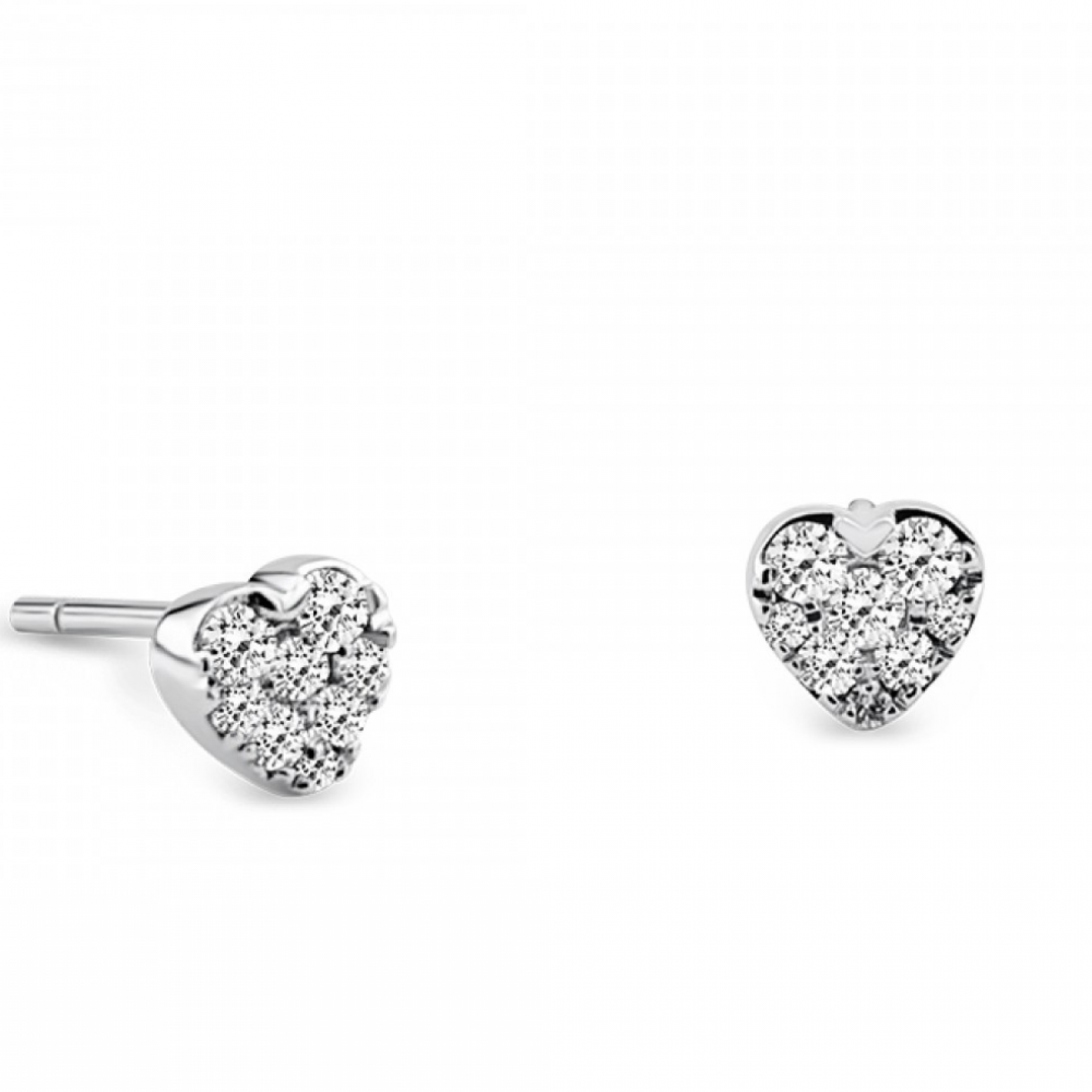 Multistone earrings hearts 18K white gold with diamonds 0.45ct, VS1, F from IGL sk2408 EARRINGS Κοσμηματα - chrilia.gr
