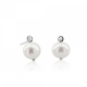 Earrings K14 white gold with pearls and diamonds 0.04ct, VS2, H, sk2937