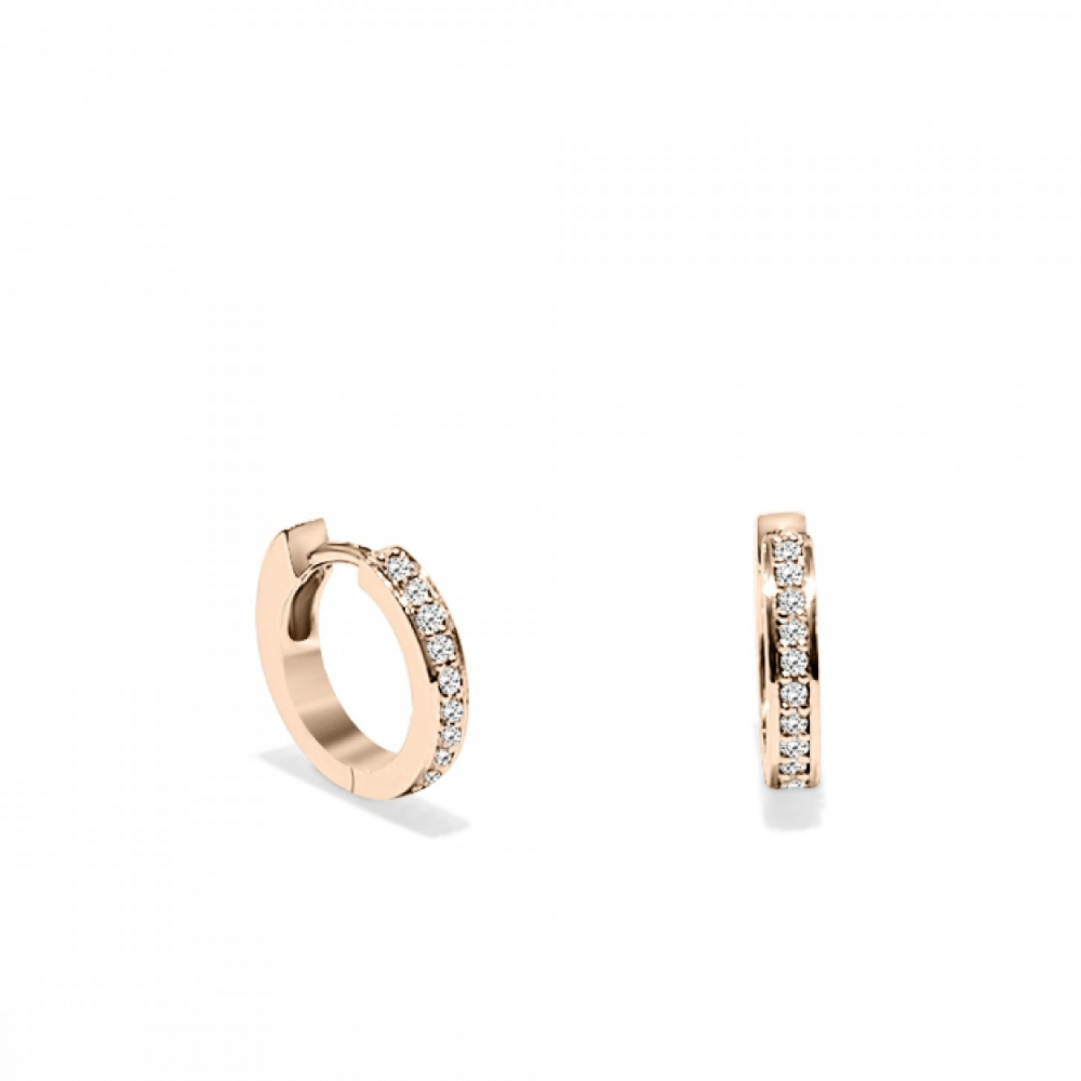 Hoop earrings 18K pink gold with diamonds 0.13ct, VS1, H, sk2975 EARRINGS Κοσμηματα - chrilia.gr