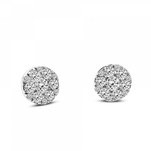 Multistone earrings 18K white gold with diamonds 0.80ct, VS1, G, sk3014 EARRINGS Κοσμηματα - chrilia.gr