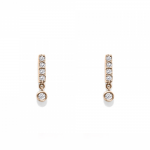 Bar earrings 18K pink gold with diamonds 0.09ct, VS1, H, sk3066 EARRINGS Κοσμηματα - chrilia.gr