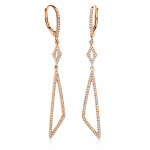 Dangle earrings 14K pink gold with diamonds 0.40ct, SI1, H, sk3246 EARRINGS Κοσμηματα - chrilia.gr