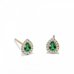 Drop earrings 18K gold with emeralds 0.34ct and diamonds 0.10ct VS2, H sk3337 EARRINGS Κοσμηματα - chrilia.gr