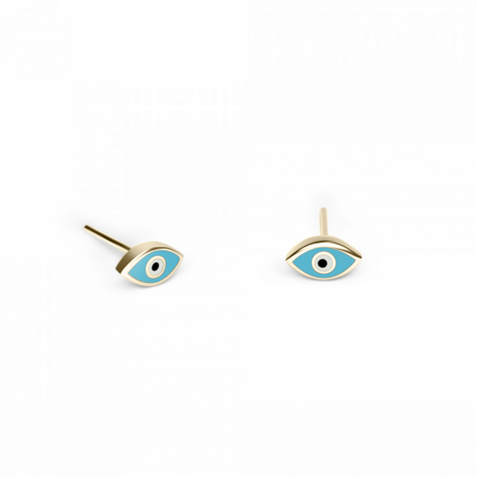 Eye earrings K9 gold with enamel, sk4017 EARRINGS Κοσμηματα - chrilia.gr