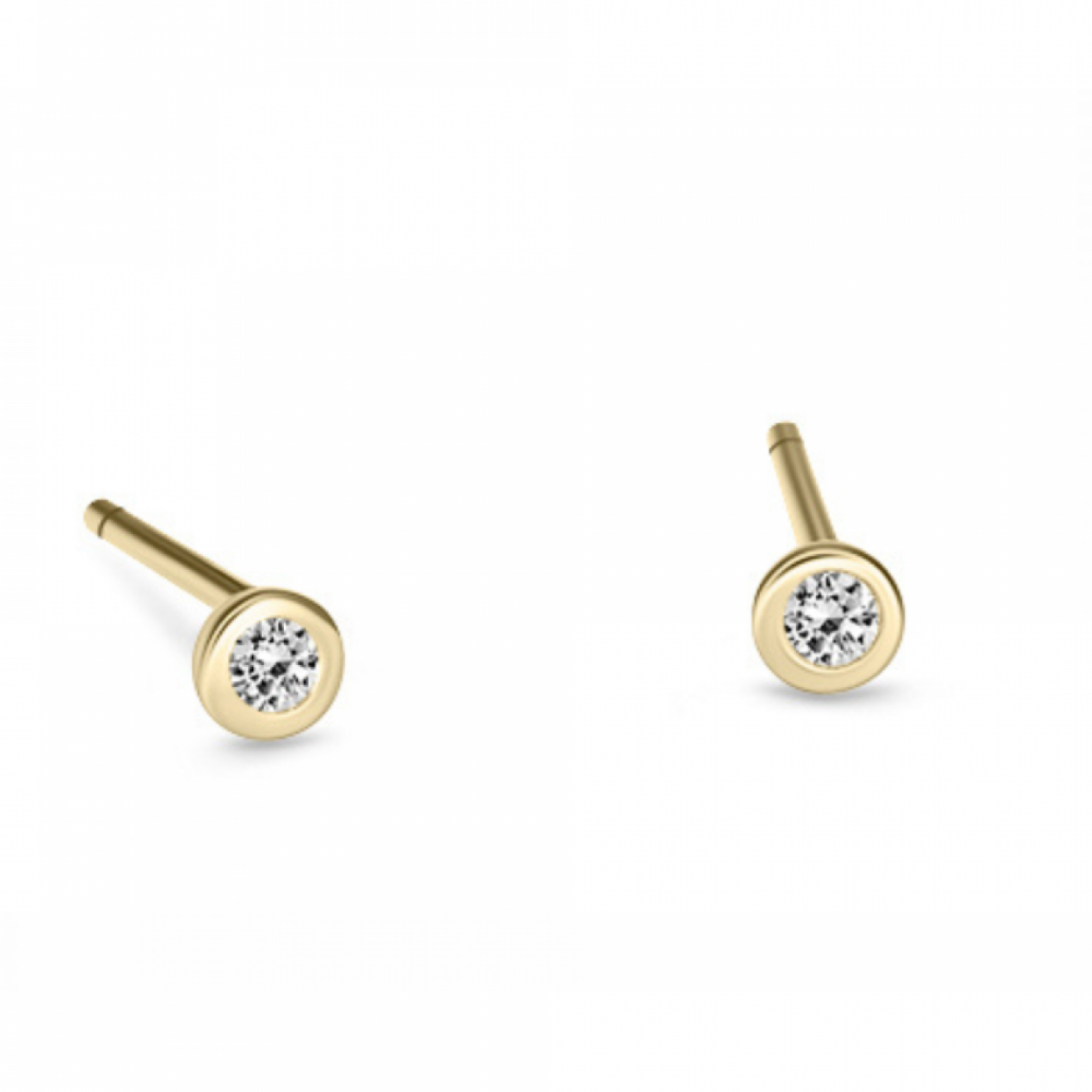 Solitaire earrings 14K gold with diamonds 0.04ct, VS1, G sk3381 EARRINGS Κοσμηματα - chrilia.gr