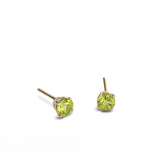 Solitaire earrings 9K gold with peridot, sk3477 EARRINGS Κοσμηματα - chrilia.gr
