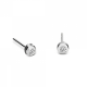 Solitaire earrings 9K white gold with zircon, sk3495