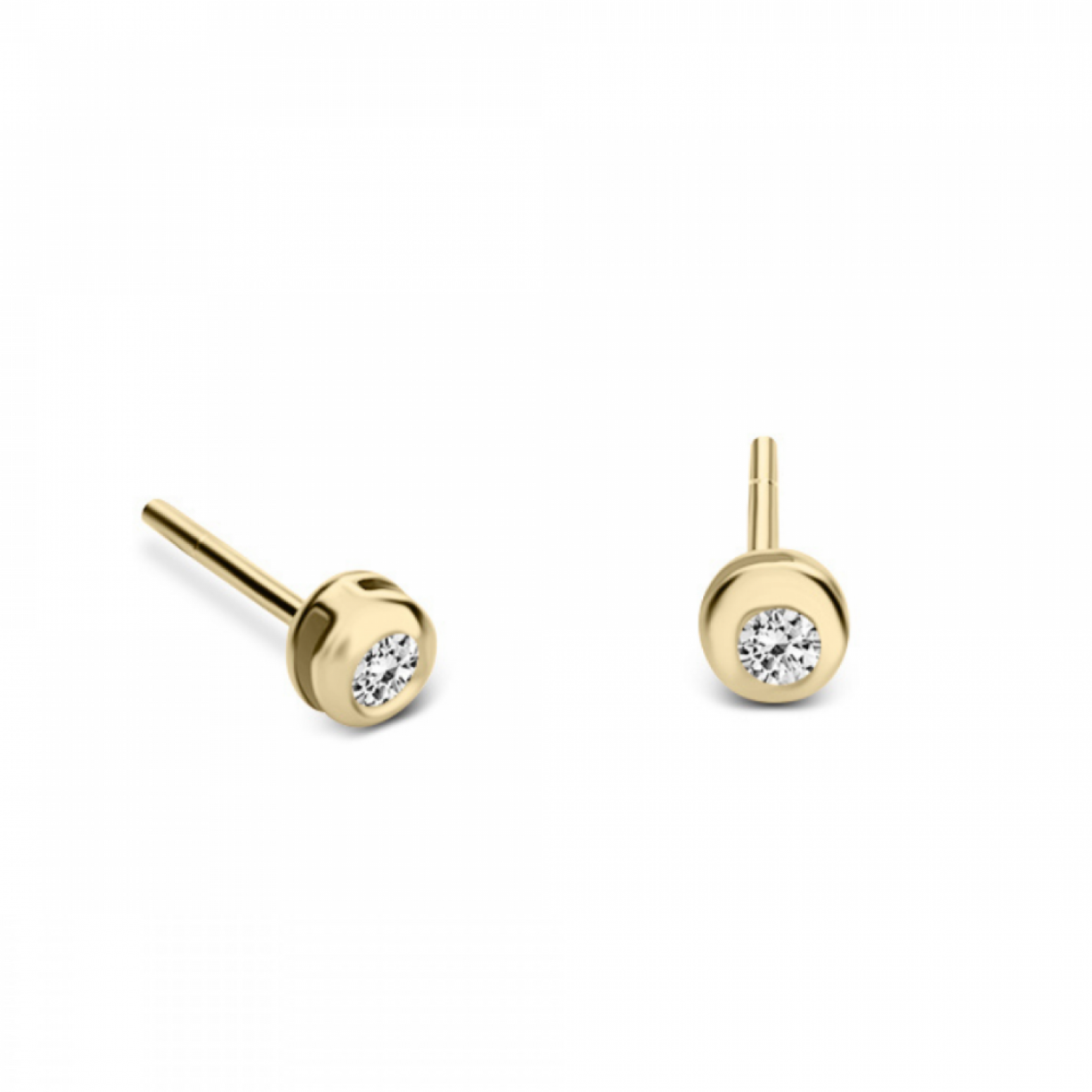 Solitaire earrings 9K gold with zircon, sk3499 EARRINGS Κοσμηματα - chrilia.gr