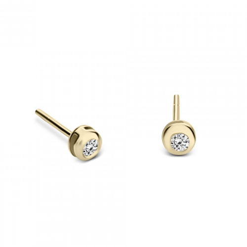 Solitaire earrings 9K gold with zircon, sk3500 EARRINGS Κοσμηματα - chrilia.gr