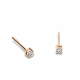 Solitaire earrings 9K pink gold with zircon, sk3504