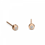 Solitaire earrings 9K pink gold with zircon, sk3513 EARRINGS Κοσμηματα - chrilia.gr