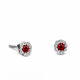 Rosette earrings 18K white gold with rubies 0.41ct and diamonds 0.12ct VS1, G sk3516