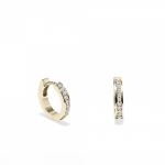Hoop earrings 18K gold with diamonds 0.13ct, VS1, H, sk3536 EARRINGS Κοσμηματα - chrilia.gr