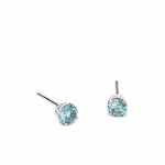Solitaire earrings 9K white gold with Blue topaz, sk3716 EARRINGS Κοσμηματα - chrilia.gr