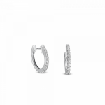 Hoop earrings 18K white gold with diamonds 0.11ct, VS1, H, sk3781 EARRINGS Κοσμηματα - chrilia.gr