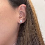 Multistone earrings 18K white gold with diamonds 0.37ct, SI1, G, sk3786 EARRINGS Κοσμηματα - chrilia.gr