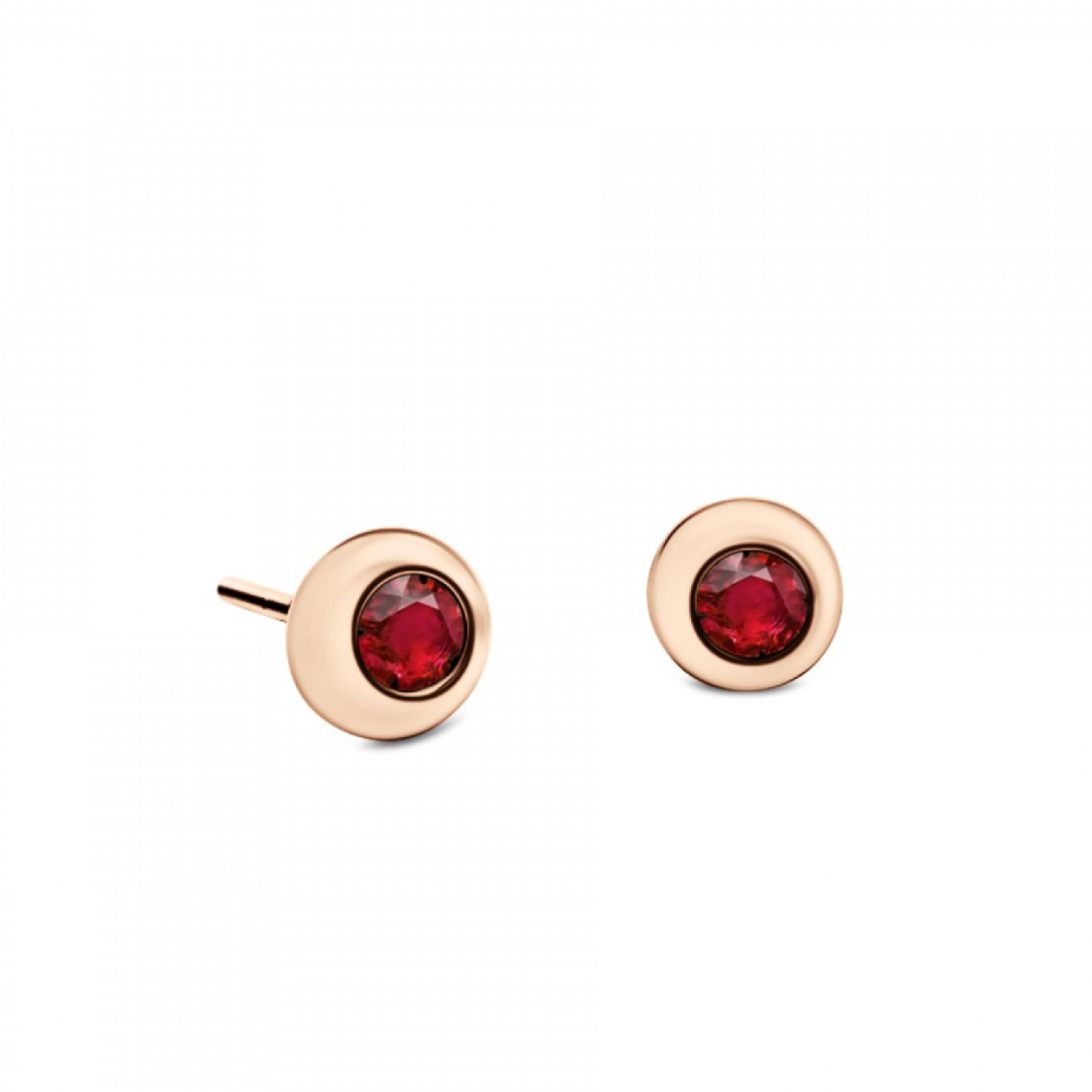 Earrings 18K pink gold with rubies 0.20ct, sk3802 EARRINGS Κοσμηματα - chrilia.gr