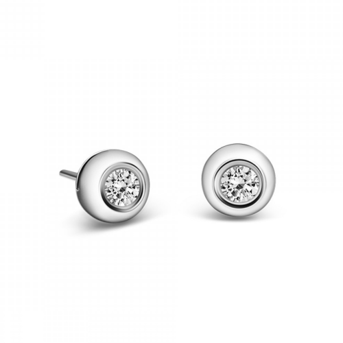 Solitaire earrings, 18K white gold with diamonds 0.24ct, VS1, G sk3812 EARRINGS Κοσμηματα - chrilia.gr