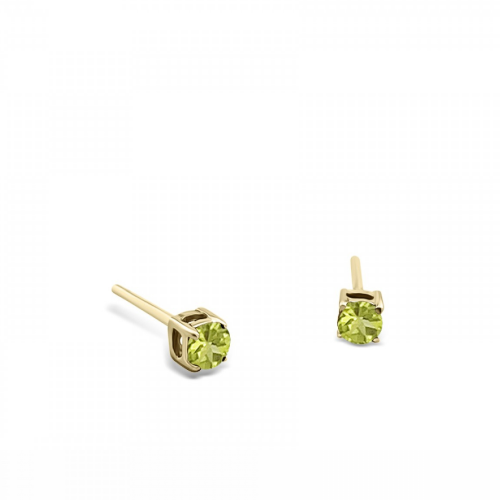 Solitaire earrings 9K gold with peridot, sk3905 EARRINGS Κοσμηματα - chrilia.gr
