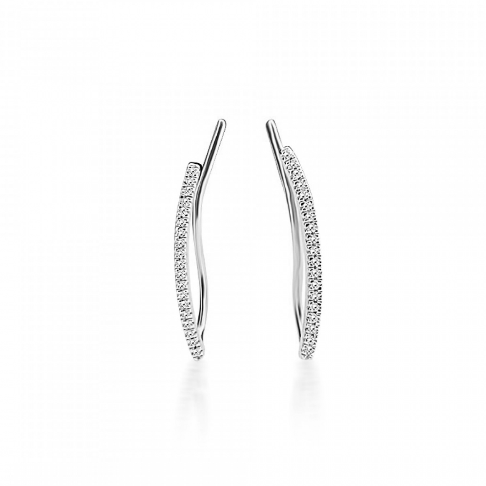 Multistone earrings 14K white gold with diamonds 0.06ct, VS1, H, sk3938 EARRINGS Κοσμηματα - chrilia.gr