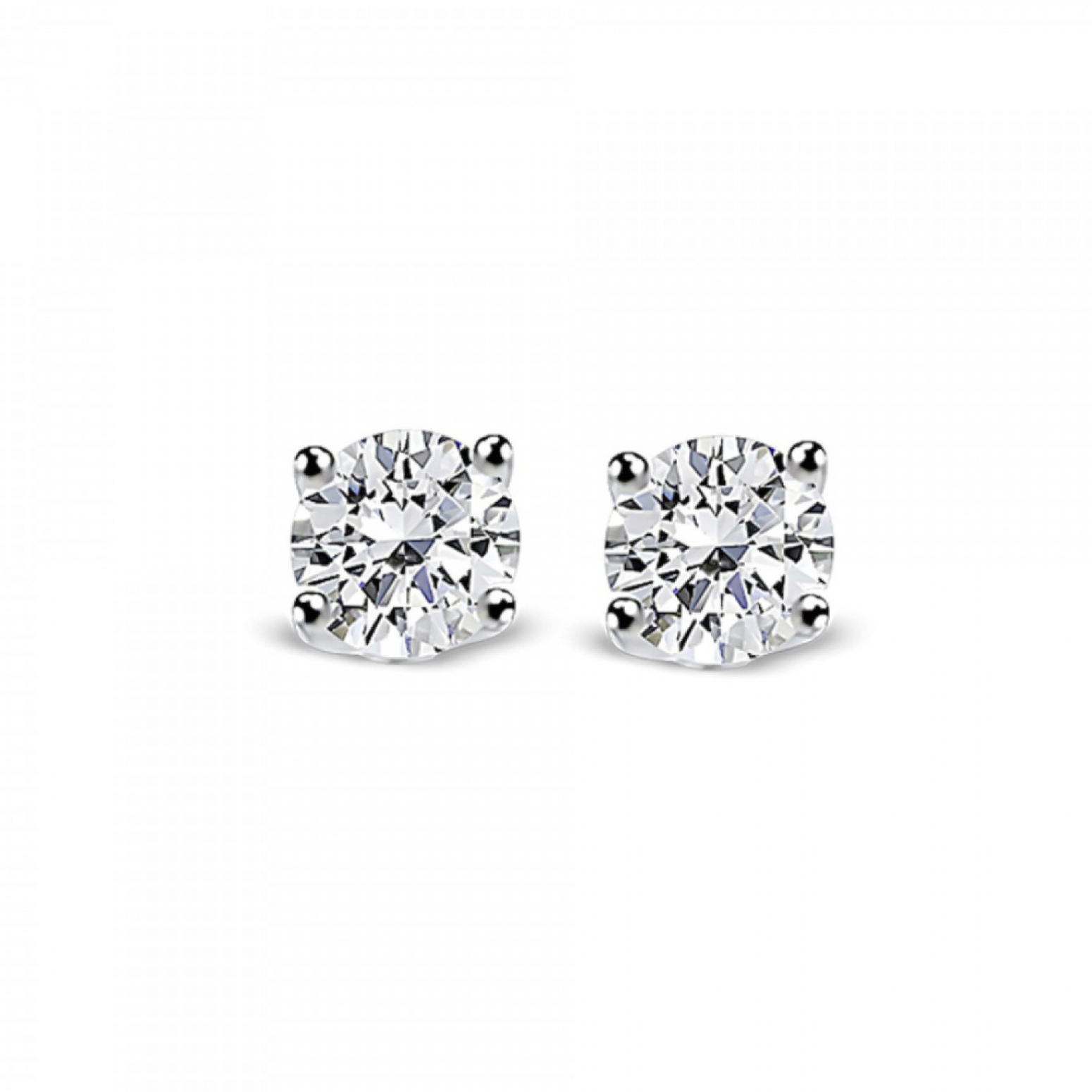 Solitaire earrings 18K white gold with diamonds 0.62ct, VS2,G from GIA sk4156 EARRINGS Κοσμηματα - chrilia.gr