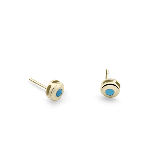 Earrings K9 gold with turquoise, sk4145 EARRINGS Κοσμηματα - chrilia.gr