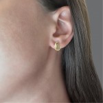 Drop earrings K14 gold with zircon, sk3928 EARRINGS Κοσμηματα - chrilia.gr