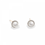 Earrings K14 pink gold with pearls and zircon, sk3130 EARRINGS Κοσμηματα - chrilia.gr