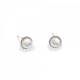 Earrings K14 pink gold with pearls and zircon, sk3130
