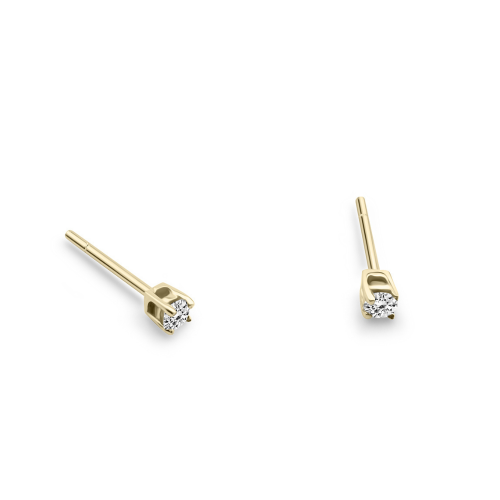 Solitaire earrings 9K gold with zircon, sk4115 EARRINGS Κοσμηματα - chrilia.gr