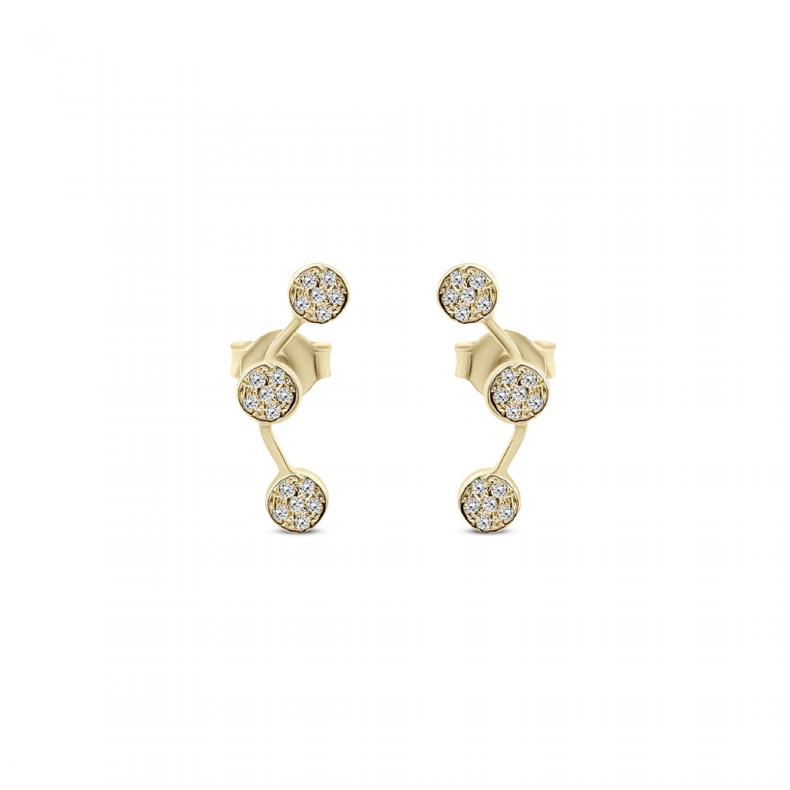 Earrings K9 gold with zircon, sk4120 EARRINGS Κοσμηματα - chrilia.gr